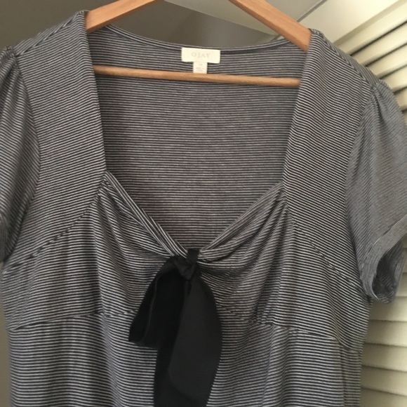 OJAY Black & White Stripe Tie Up Bow Top Size 14 - Picture 2 of 16